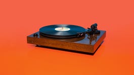 Turntable with an LP on it