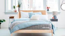 Bed with an Allswell mattress