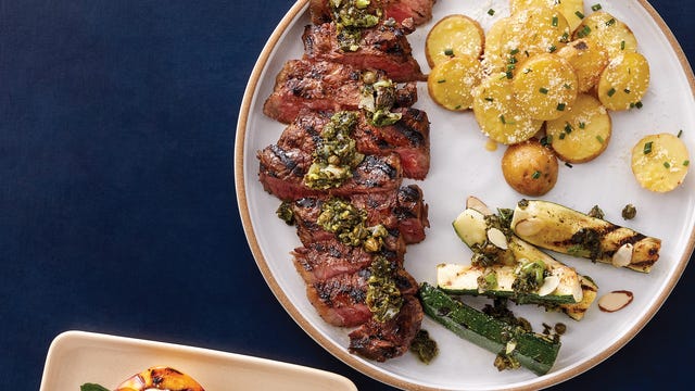 blue apron steak meal