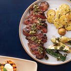 blue apron steak meal